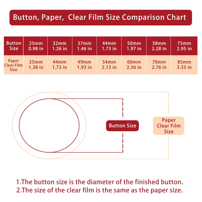 Onemorello 200 Sets Button Maker Supplies, 1.26 inch / 32mm Button Parts Buttons Supplies, Approx. 1.25 in Blank Badge Parts with Blank Paper for Buttons Maker Machine Pin Maker Press