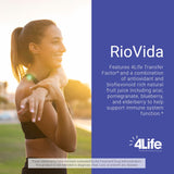 4Life Transfer Factor RioVida Tri-Factor Formula - Liquid Immune System and Antioxidant Support with Vitamin C, Elderberry, Blueberry, and Acai - Single Pack