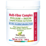 New Roots Herbal Multi-Fiber Complex Powder Unflavored 12 oz (340 g) | Psyllium Husk & Inulin Chicory Root Prebiotic | Soluble and Insoluble Fiber Supplements Powder for Womens Mens Digestive Health