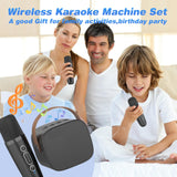 MEGUO Mini Karaoke Machine,Funny Toys Christmas Birthday Gifts for Kids Age 4-12 Girls,Boys,Adults, Karaoke Microphone Toys for 4,5,6,7,8,9,10,11,12+ Year Old Girls Boys (Black 2 mics)