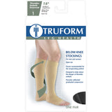 Truform Surgical Stockings, 18 mmHg Compression for Men and Women, Knee High Length, Open Toe, Black, Medium