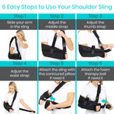 Vive Shoulder Abduction Sling - Immobilizer for Injury Support - Pain Relief Arm Pillow for Rotator Cuff, Sublexion, Surgery, Dislocated, Broken Arm - Brace Includes Pocket Strap, Stress Ball, Wedge