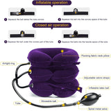 Cervical Neck Traction Device for Neck Pain Relief, Adjustable Inflatable Neck Stretcher Neck Brace, Neck Traction Pillow for Use Neck Decompression and Neck Tension Relief (Purple)