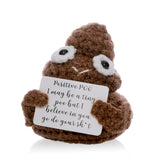 Handmade Funny Positive Poo Crochet Poo Stuffed Crafts Amigurumi Poo Plush Emotional Support Poo for Birthday Christmas Gifts Encouragement Funny Gag Gifts Graduation Gift