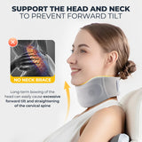 Neck Brace -Foam Cervical Collar - Soft Neck Support Relieves Pain & Pressure in Spine - Wraps Aligns Stabilizes Vertebrae - Can Be Used During Sleep Comfort, Stop Snoring, Gray_XL