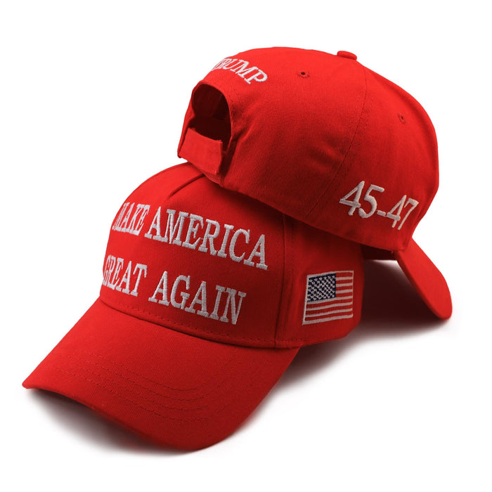 Nigua MAGA Hat, 2PCS 45-47 Trump 2024 Hat Make America Great Again Slogan Baseball Cap