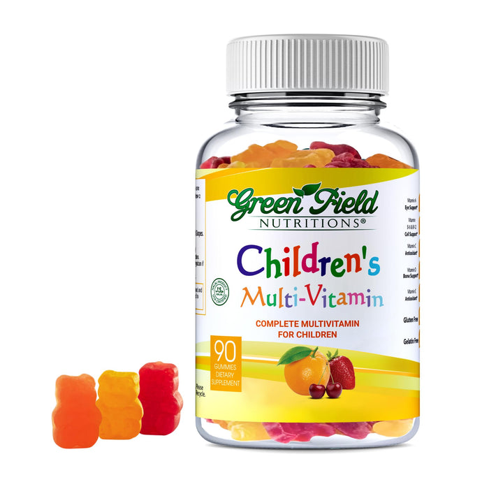 Greenfield Nutritions Halal Vitamins for Kids | Halal Kids Vitamins | Halal Multivitamins for Kids - All Essential Halal Gummy Vitamins A, Bs, C, D, Iodine, Zinc for Immunity, Non-GMO (90 Count)