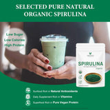 VELOTO Spirulina Powder Organic, Organic Spirulina Superfood Powder, Natural Antioxidants & Vitamins Supplement, Pure Vegan Protein for Immune Support, Non-GMO. Gluten-Free, 1 Pound (16 Ounce)