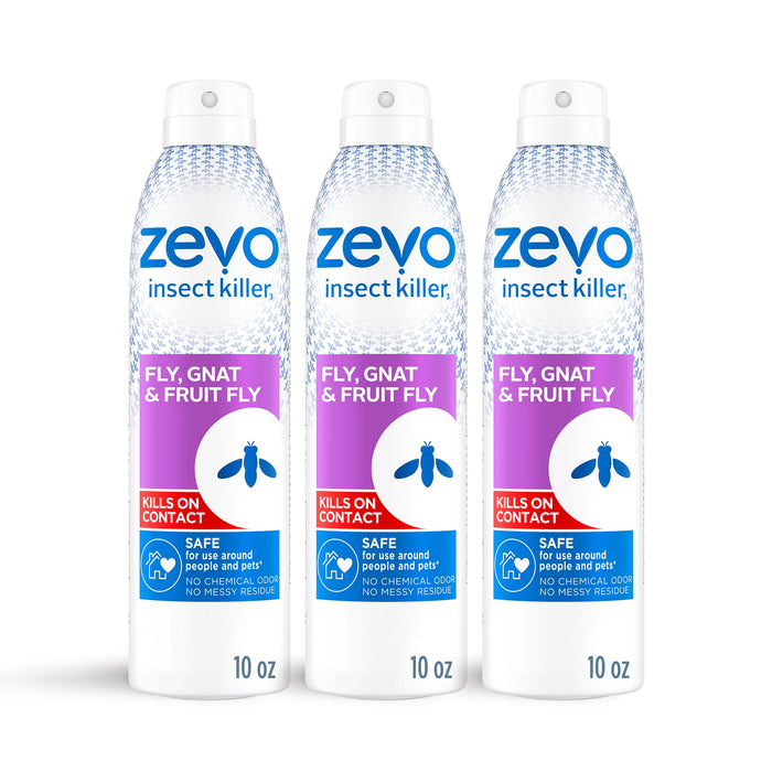 Zevo Flying Insect Killer - Fly, Gnat & Fruit Fly Aerosol Spray (3 Pack)