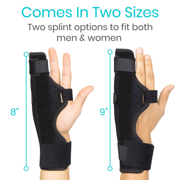 Vive Boxer Finger Splint - Supports Pinky, Ring, Middle Metacarpals and Knuckles - Right or Left Adjustable Hand Brace - Straightening for Trigger Finger, Injury, Fracture, Broken, Tendonitis (8 inch)