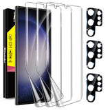 Milomdoi [3+3 Pack] for Samsung Galaxy S23 Ultra Screen Protector [Not Glass] Accessories 3 Pack TPU Film with 3 Pack Tempered Glass Camera Lens Screen Protector For samsung S23 ultra Case Friendly