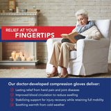 Doctor Developed Arthritis Gloves - Full Finger Compression Gloves for Raynauds & Hand Pain - Compression Gloves for Arthritis for Women & Men, Carpal Tunnel Gloves With Doctor Handbook (full-length, M, Grey)