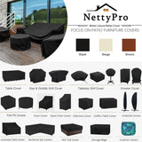 NettyPro Outdoor Cushion Storage Bags Water-Resistant for Patio Furniture Storage Cushion Christmas Tree Bag 7.5 Ft with Zipper and Handle, 50 x 15 x 25 Inch, Black