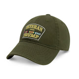 Veterans for Trump Dad Hat Cotton Ball Cap Baseball Cap Hand Wash PC101 (Army Green)