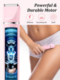 Cayzor Bikini Trimmer and Shaver Kit for Women - 2-in-1 Wet/Dry Electric Body Hair Trimmer Facial Hair Removal Cordless Waterproof Bikini Shaver Razor for Face Lip Chin Pubic Underarm Legs