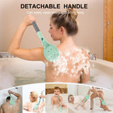 Back Scrubber Anti Slip for Shower, 21.7” Detachable Back Bath Brush for Shower, Back Scrubber, Exfoliation and Improved Skin Health for Elderly with Limited Arm Movement, Disabled (21.7” Cyan)