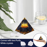 Hopeseed Orgone Pyramid for Positive Energy, Orgonite Citrine&Blue Sandstone Stones Healing Crystals Pyramid for Reduce Stress Chakra Reiki Healing Meditation Attracts Lucky and Success