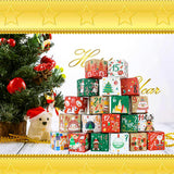 24 Pcs DIY Christmas Advent Calendar Boxes, 24 Days Advent Countdown Gift Boxes, Christmas Cardboard Number Boxes for Kids and Family, Xmas Holiday Decoration.