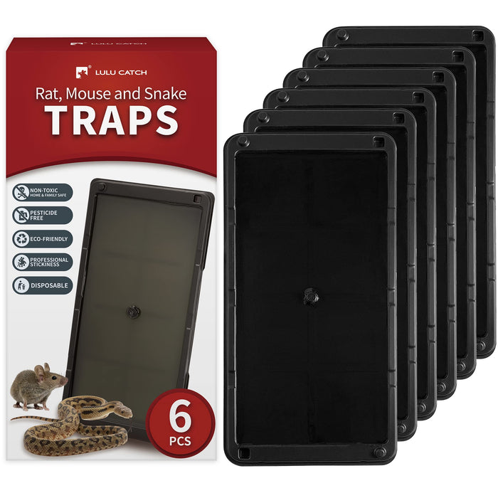 LULUCATCH Super Glue Traps for Mice & Snakes, Larger, Heavier Sticky Traps with Non-Toxic Glue. Sticky Mouse Traps Indoor, Easy to Se (20 Pac)