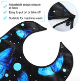 SATINIOR 6 Pieces Adult Bibs for Women Washable Reusable Clothing Protector with Crumb Catcher Flower Pearl Pattern Bibs (Butterfly Style)