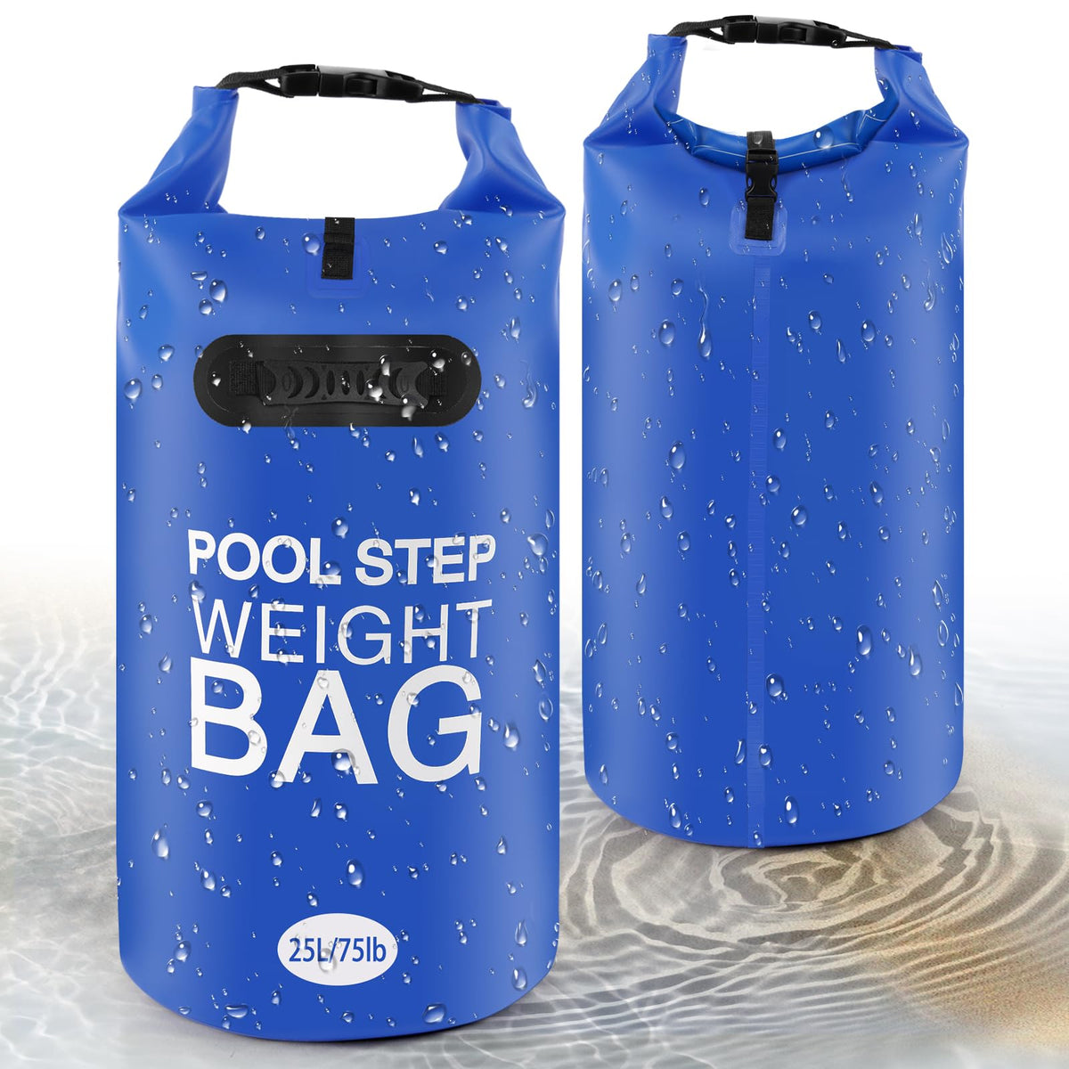 2 Pack 25L/75lb Universal Pool Step Weights 500D PVC Waterproof Swimmi