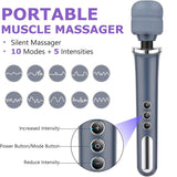 MANFLY Cordless Electric Massager with 10 Powerful Vibrations, Rechargeable Handheld Back Massager (Grey)