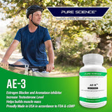 Pure Science AE-3 Chrysin with DIM & Stinging Nettle Root Extract and BioPerine â€“ Natural Aromatase Inhibitor & Estrogen Blocker for Men â€“ 30 Capsules