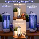 METERO Bug Zapper, Mosquito Zapper Led Light 2 in 1 for Outdoor and Indoor, Wireless Electric Bug Zappers Battery Powered Rechargeable, Insect Fly Traps Fly Zapper for Home Backyard Camping Patio