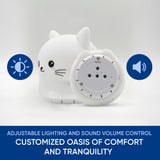 Mindfulness 'Breathing Kitty' | 4-7-8 Guided Visual Meditation Breathing Light | 3 in 1 Device with Night Light & Noise Machine for ADHD Anxiety Stress Relief Sleep - Gift for Kids Adult Women Men