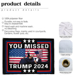 Sicrvos You Missed Trump 2024 Flags 3x5 Outdoor Unique Tapestry For Living Room Wall Art For Parties 3x5 Ft, Birthday Gifts For Friends