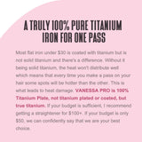 VANESSA PRO Flat Iron Hair Straightener, 100% Pure Titanium Flat Iron for One Pass to Achieve a Sleek Look, Curls Beautifully & Straightens Well - 2 inches