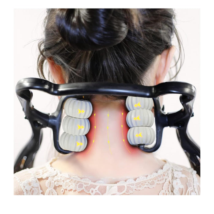 CANDY RISE 2023 Neck Massager,Larger and Stronger 6 Balls Massage Roller,Neck Pain Relief Massager for Deep Tissue in Neck, Back, Shoulder, Waist, and Legs…