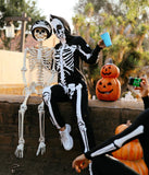 Tipsy Elves Halloween Skeleton Costume for Women - Comfy Easy Adult Onesie Jumpsuit - Front and Back Print with Zip Up Mask - Women's White Skeleton Jumpsuit Halloween Costume Size XX-Large