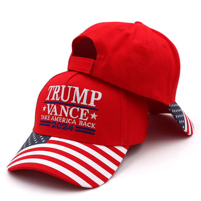 Trump 2024 Hat 45-47 MAGA Hat Make America Great Again Donald Trump Slogan with USA Flag Embroidery Adjustable Baseball Cap