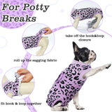 FUAMEY Recovery Suit for Dogs After Surgery,Soft Breathable Dog Bodysuit E-Collar & Cone Alternative Surgical Suit,Male Female Dog Neuter Spay Suits Anti Licking Wounds Onesie Purple Leopard XXL