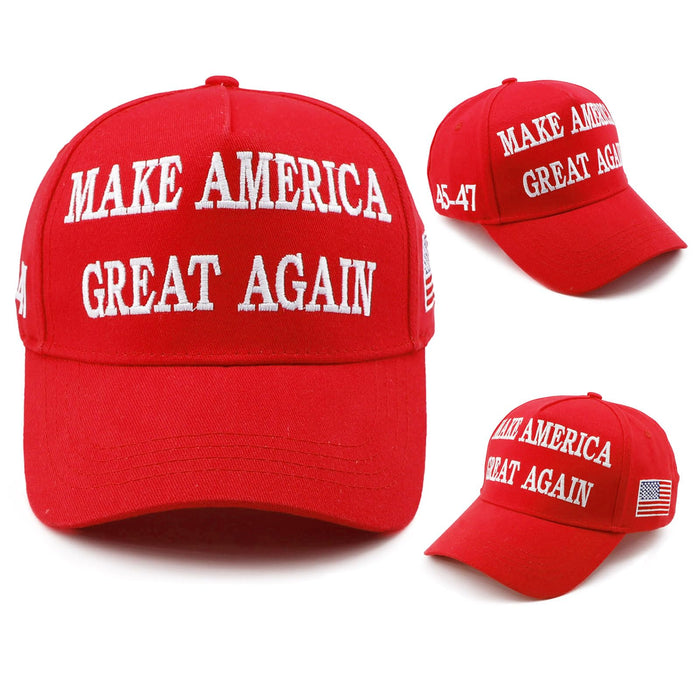 Puoyis Trump 45-47 MAGA Hat Trump 2024 Hat Make America Great Again Hat Embroidered Adjustable Baseball Cap