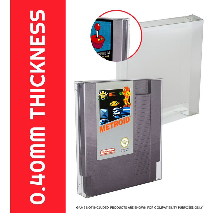 NES Cartridge Case Protector Compatible with Nintendo NES Cartridge Games - 0.40MM Thick NES Game Sleeves. NES Cartridge Holder partner for retro game system collection (Pack of 25)