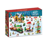 1075 Pieces Advent Christmas 2023 Building Blocks Set - 24 in 4 Building Brick Model for Countdown to Christmas - Gift Daily Collectible Surprises for Ages 8 Years and Up