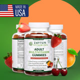 Zaytun Vitamins Halal Adult Multivitamin Gummies for Men, Women, Complete Everyday Nutritional Support with Biotin, Vegan, Natural Fruit Flavors, Non-GMO, Made in USA - Halal Vitamins