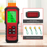 YZT Meter 4-Channel K-Type Temperature Thermometer Measurement Range- 328℉~2501℉,Temperature Data Logger Comes with 4 PCS Thermocouple Probe Sensor