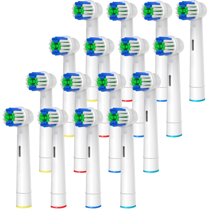 Replacement Toothbrush Heads Compatible with Oral-B Braun, 16 Pcs Professional Electric Toothbrush Heads Brush Heads for Oral B Replacement Heads Refill Pro 500/1000/1500/3000/3757/5000/7000/7500/8000