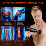 ROTAI Massage Gun, Electric Muscle Vibrator, Quiet Handheld Percussion Deep Tissue Pain Soreness Relief, 20 Adjustable Speeds Rechargeable LCD Massager (Black)