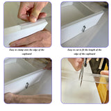 Prriudy Rigid Vinyl Clear Plastic Slip On Cabinet Door Protector Plastic Edge Guard for Protecting Kitchen Cabinet Stool Foot Rails Chair Rung (8)