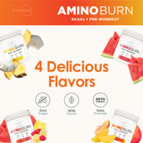 Type Zero AminoBurn - Natural Pre Workout + BCAA (Peach Mango | 30serv) Sugar Free BCAAs Amino Acids Supplement Keto and Amino Preworkout and Post Workout Drink