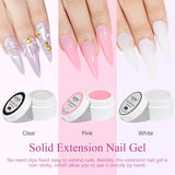 MIZHSE Solid Builder Gel for nails, 3 Colors Sculpture Nail Extension Gel for Nails, Clear White Pink Non-Sticky Hand Builder Gel Carving Gel Modeling Nail Art Gel for Nail Art Salon Home DIY Gift