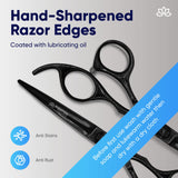 Equinox Professional Razor Edge Series Barber Hair Cutting Scissors - Japanese Stainless Steel Salon Scissors - 6.5” Overall Length - Fine Adjustment Tension Screw - Premium Shears for Hair Cutting