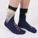 lasuroa 2 Pairs Trump Socks, 2024 Trump Funny Merchandise with Hair Trump Novelty Socks with 2pcs Combs Funny Gift Socks for Men and Women, 10-11