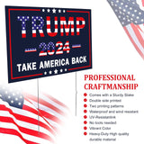 Trump 2024 Yard Sign with Metal Stakes, Double Sided 25x16 Inch Donald Trump Take America Back Signs, Placard Outdoor Voted Signs for Trump Lawn Signs Rally Decoration Lawn Yard Signs