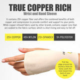 UptoFit - Copper Wrist Compression Sleeve, Hand Brace Wrist Support for Carpal Tunnel, Wrist Brace for Tendonitis, Breathable Copper Compression Sleeve, White/Skin in Small, Pack of 1