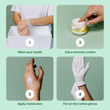 Clearbody Organics Medium White Organic Cotton Gloves 5 Pairs (10 Pcs) – 100% Organic Cotton Gloves for Dry Hands –Reusable Moisturizing Gloves for Cracked Hands Repair